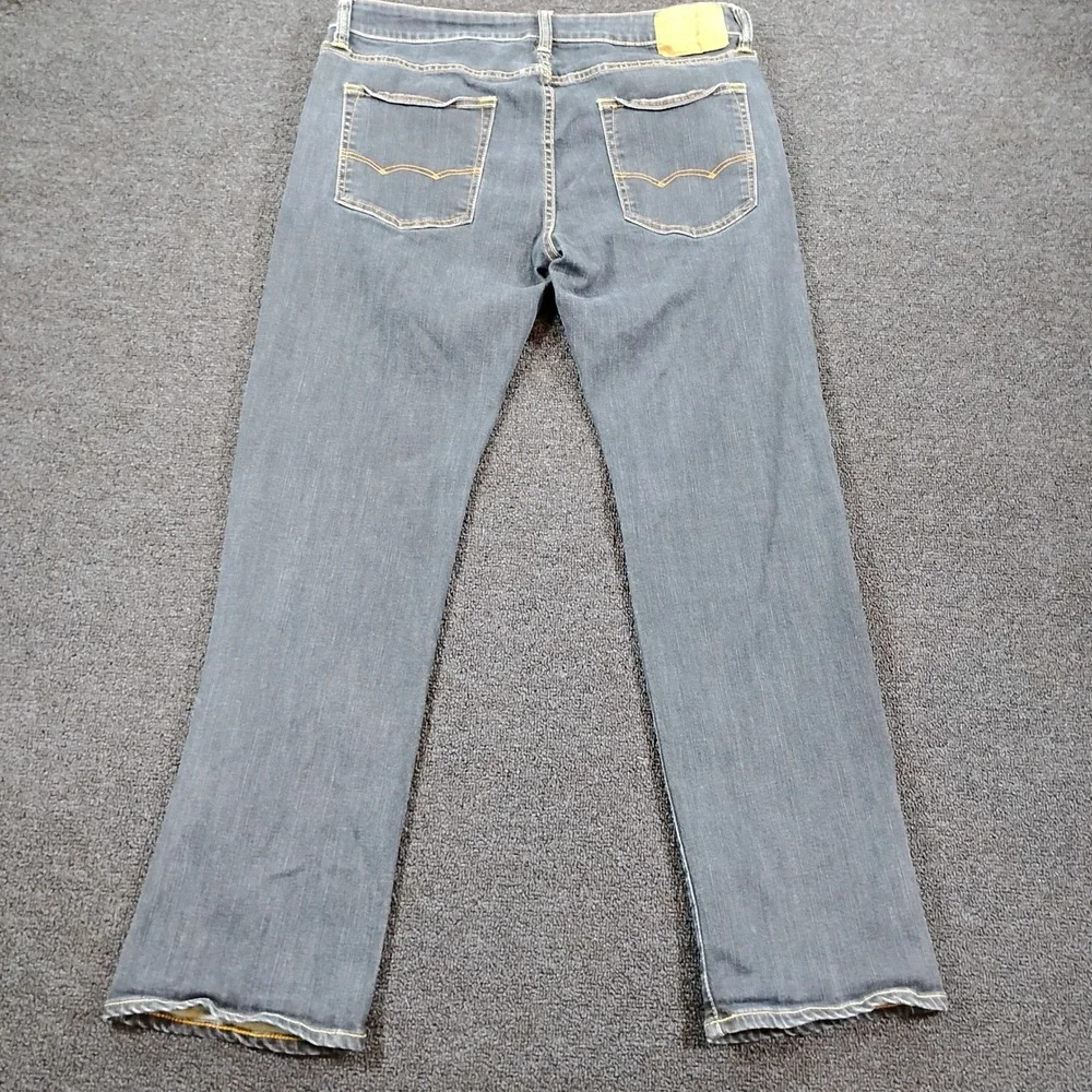 American Eagle Jeans Mens 34x32 Original Straight Active Flex Dark Wash Denim